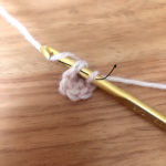 かぎ針編みの円にかぎ針を入れる