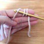 かぎ針編み輪の作り目をあむところ